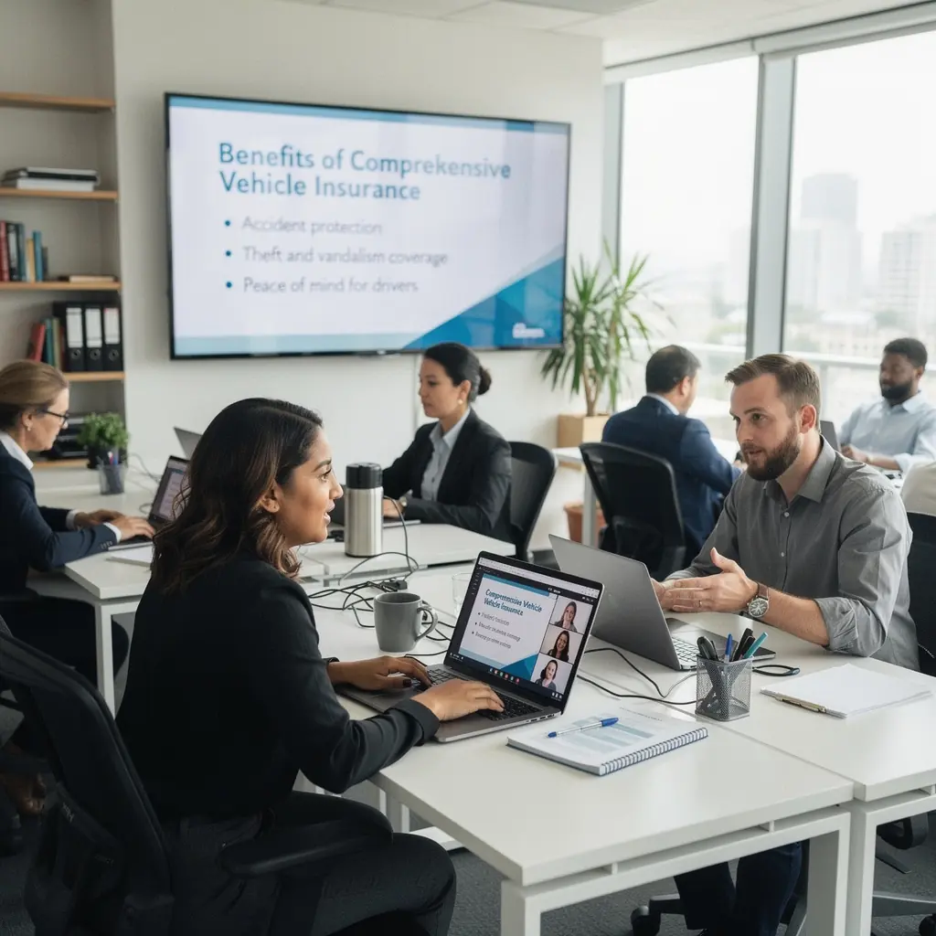 Счастливая семья, получающая помощь на дороге от страховой компании