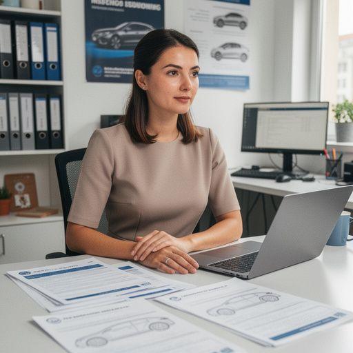 Клиент обсуждает детали страховки с агентом.